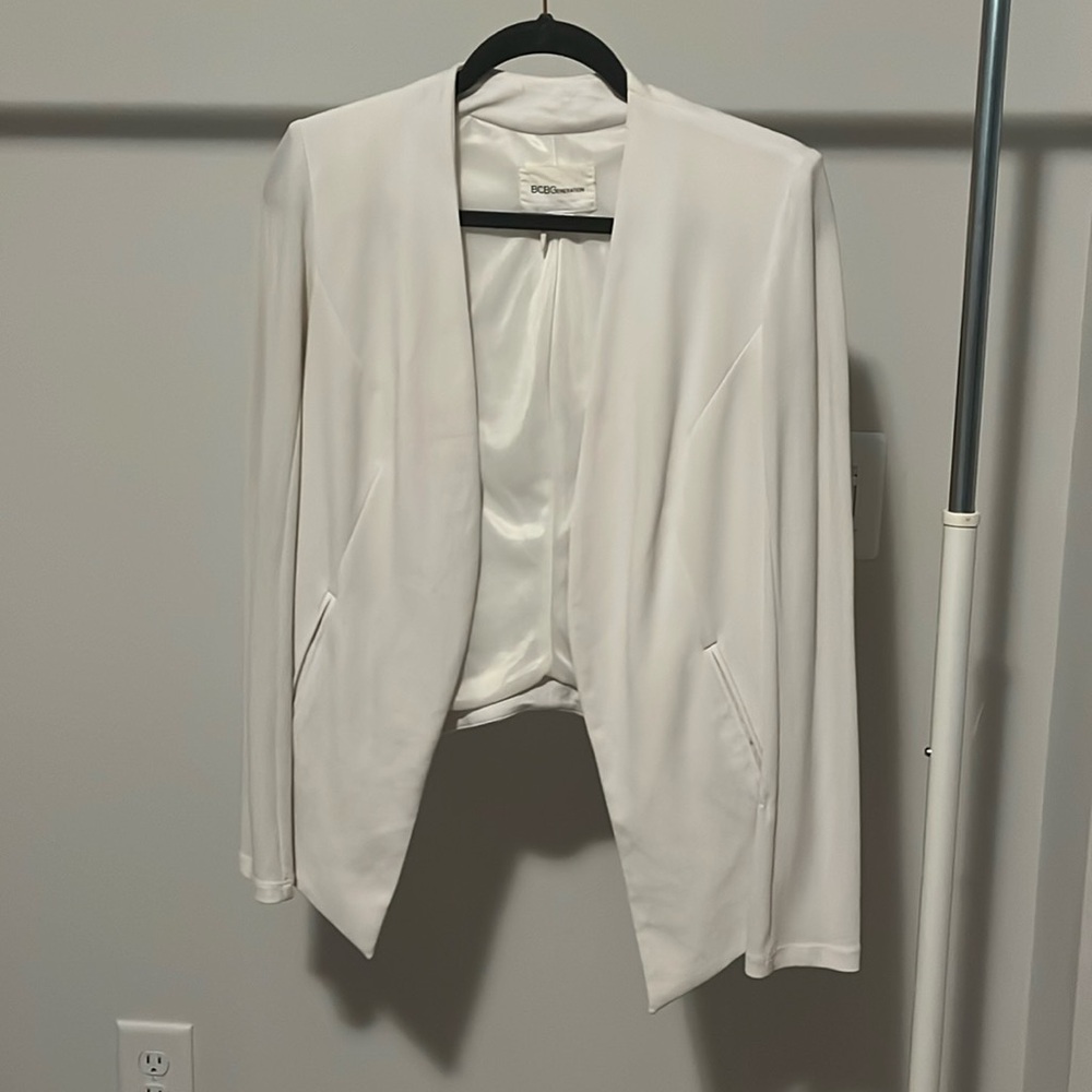 BCBGeneration White Blazer Soft Draped Suit Jacket